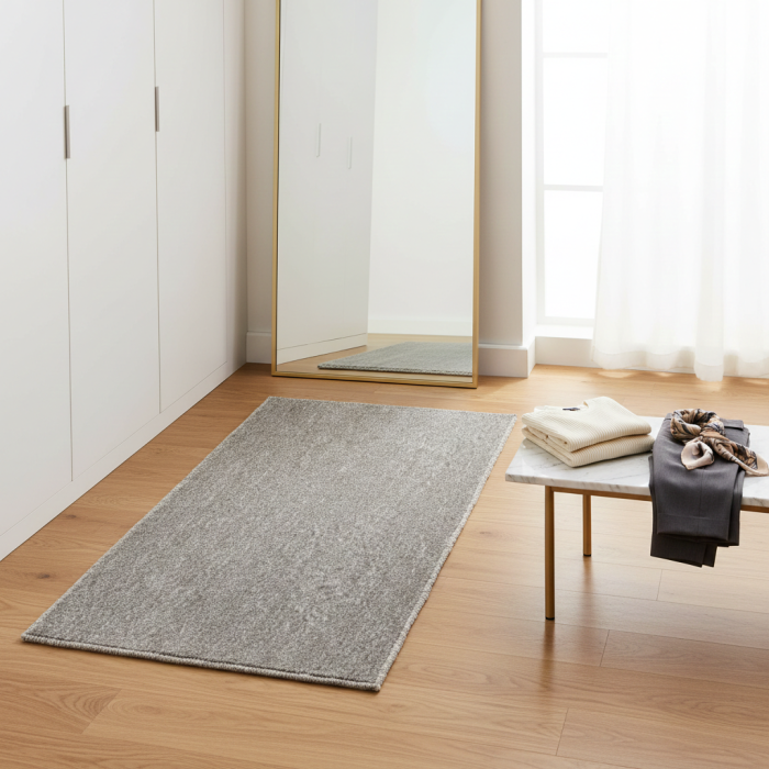 Covor tip mocheta, gri, 110x45 cm, pentru hol, bucatarie, living, intrare sau alte spatii interioare [3]