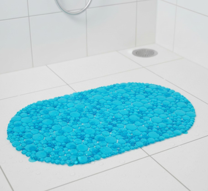 Covoras antiderapant pentru baie, albastru turcoaz, cu ventuze, 69x38 cm [1]