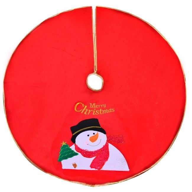 Covoras pentru brad rosu cu om de zapada - 106cm [1]