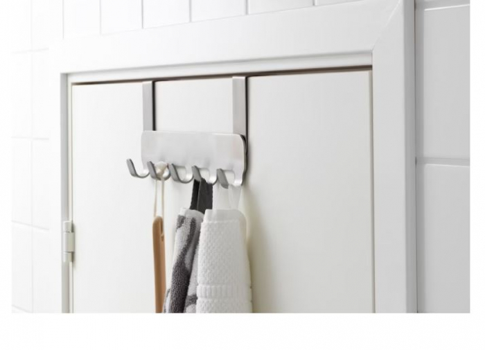 Cuier de usa cu 5 carlige, inox, 14x29 cm [3]