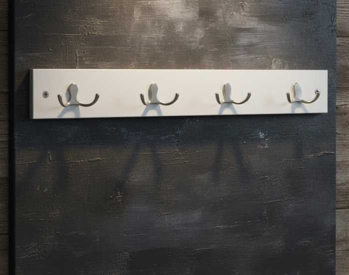 Cuier de perete din MDF, cu 4 carlige duble, 50x7 cm [2]