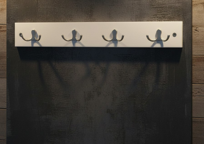 Cuier de perete din MDF, cu 4 carlige duble, 50x7 cm [3]