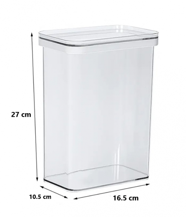 Cutie plastic cu capac, pentru depozitare alimente, 4 litri, 16.5x10.5x27 cm [3]