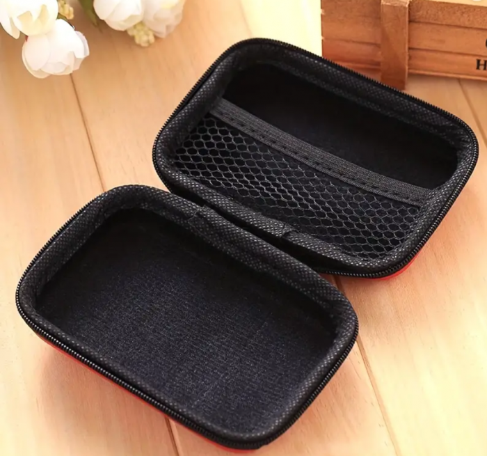 Cutie pentru depozitare, cu fermoar, plastic/textil, 11x7x4 cm [2]