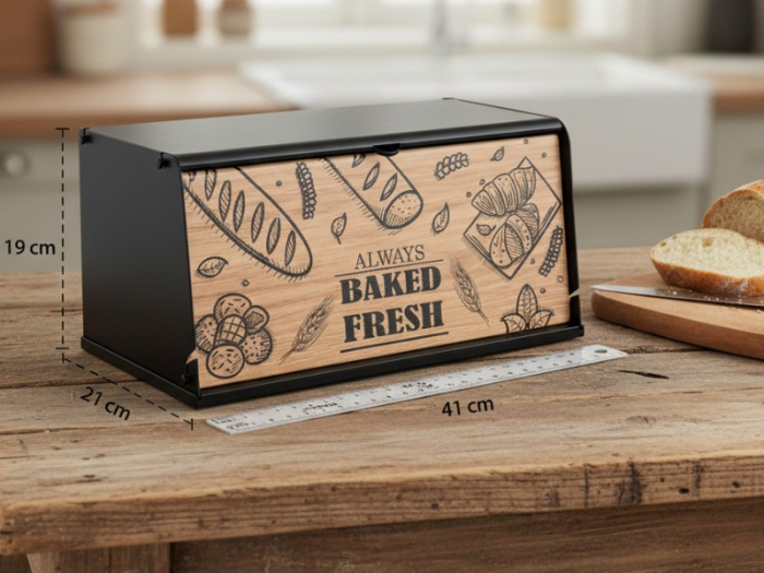 Cutie pentru paine, tocator integrat, 41x21x19 cm [2]
