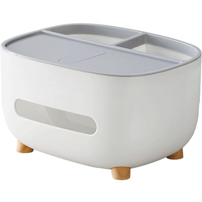 Cutie servetele multifunctionala, cu 3 compartimente, 21x12x12cm, gri [1]
