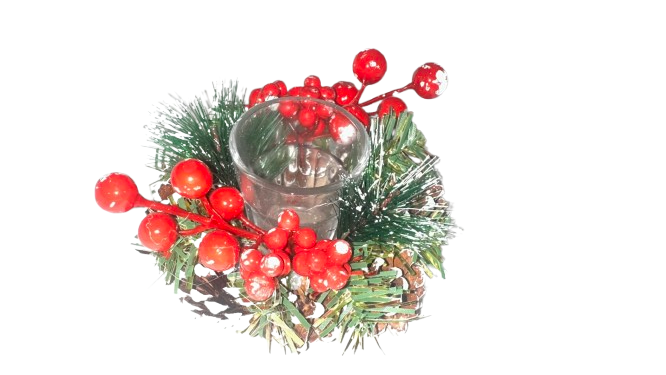 Decoratiune Craciun pentru masa cu suport de lumanare, 13 cm [2]
