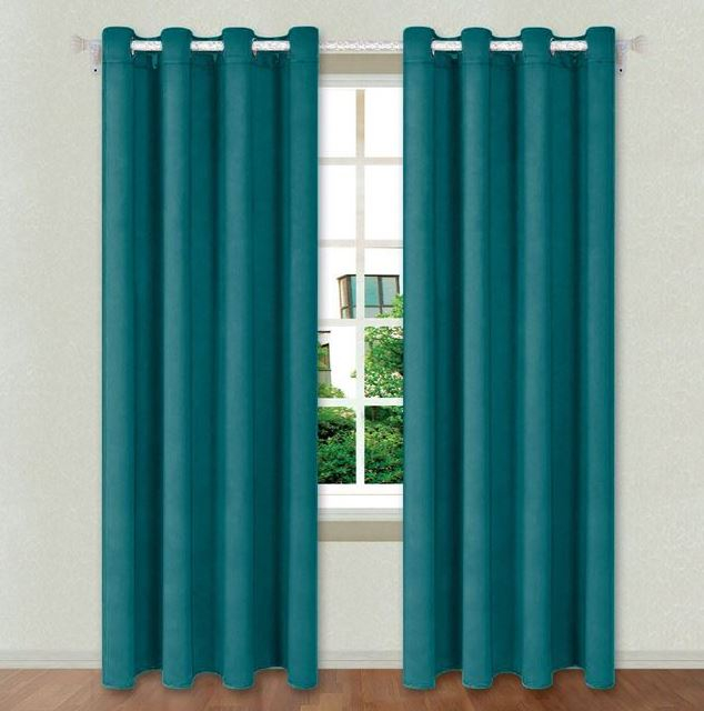 Draperie decorativa petrol, fixare cu Inele incluse, Syamag, 140x260 cm [3]