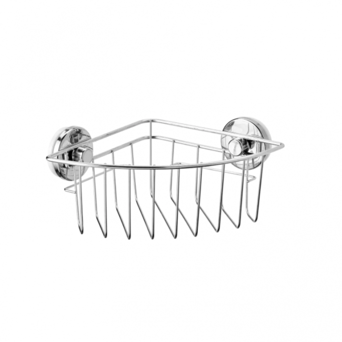 Etajera baie cu ventuze pentru colt zincata anticoroziva 20x11 cm [2]