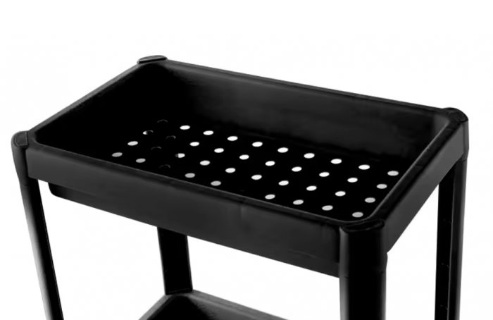 Etajera neagra cu 4 rafturi din plastic polipropilenic, 36x23x100 cm [2]