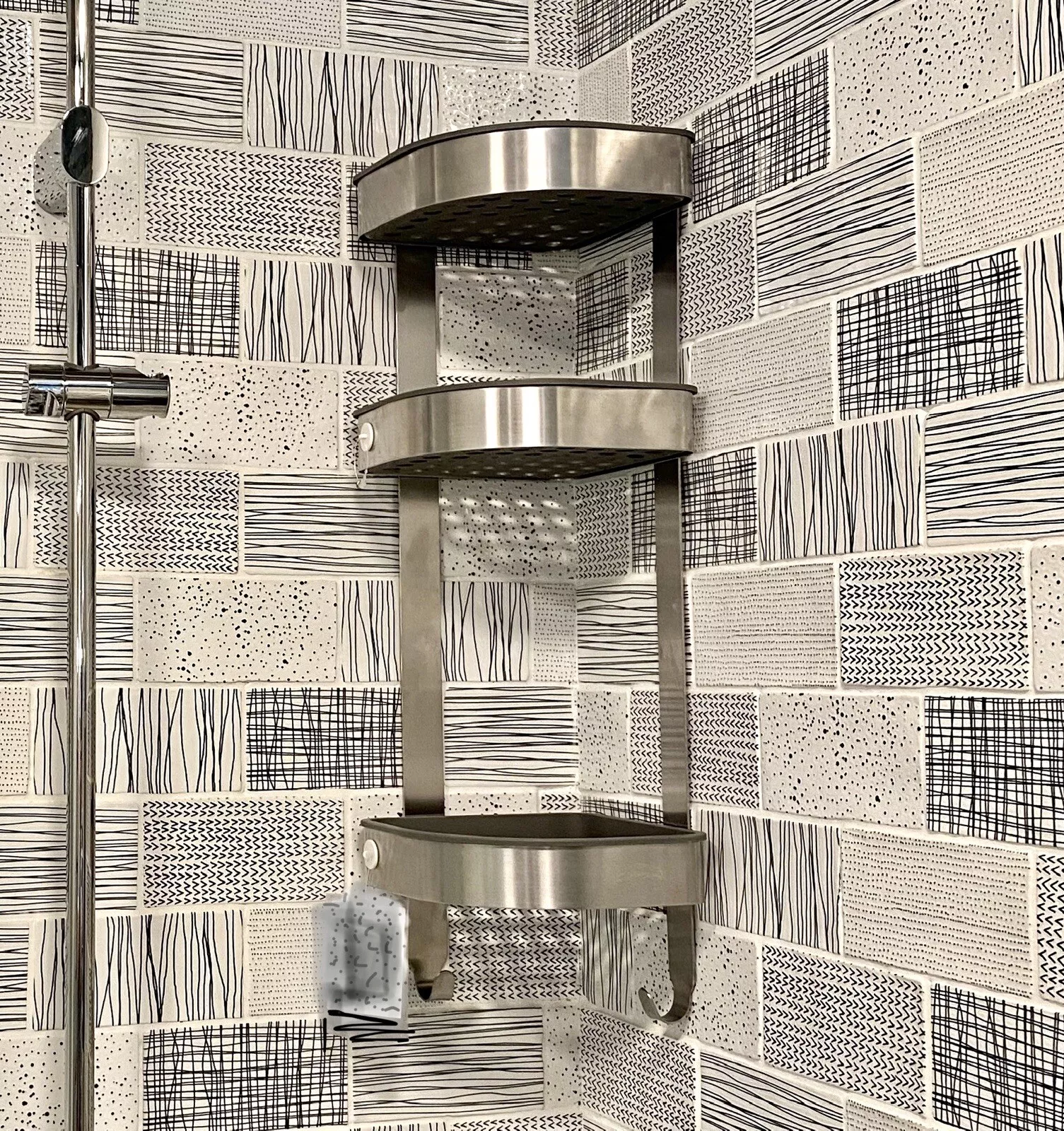 Etajera tip coltar pentru baie din inox, 58x19 cm [2]