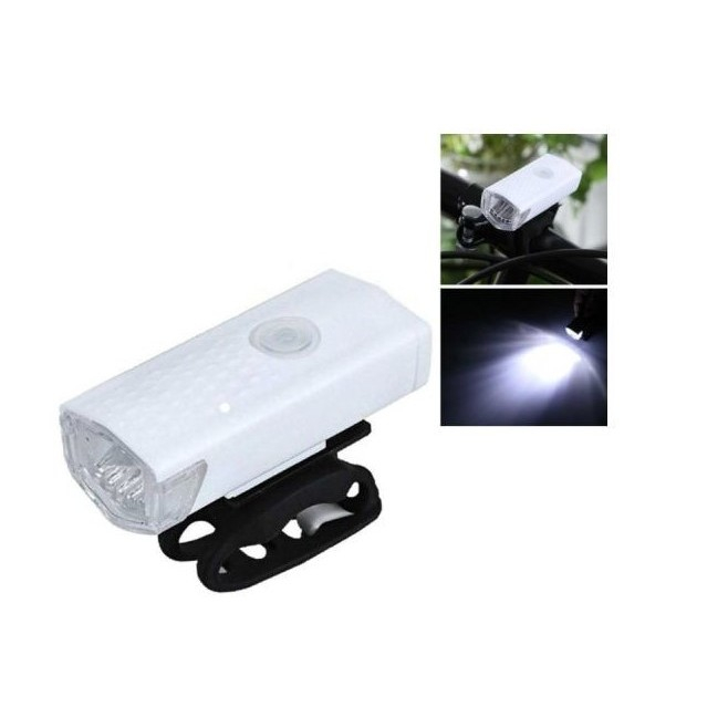 Far cu LED proiector pentru bicicleta, cablu USB inclus, 3 moduri de lumina, IPX4, alb [2]