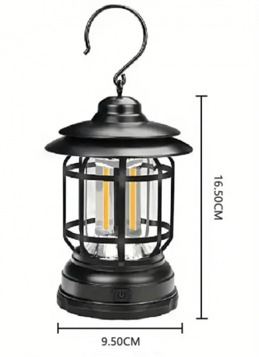 Felinar camping cu 3 LED-uri, rezistent la apa, 2 intensitati de iluminare [8]