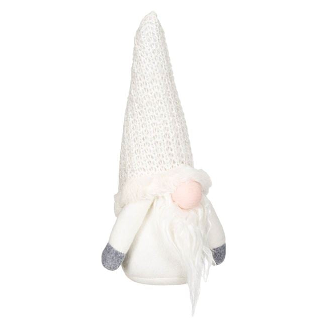Figura decorativa de Craciun, model gnome, alb, 25 cm [1]