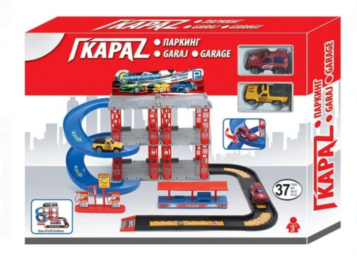 Garaj circular pe doua nivele cu 2 masini metalice si locuri de parcare [2]