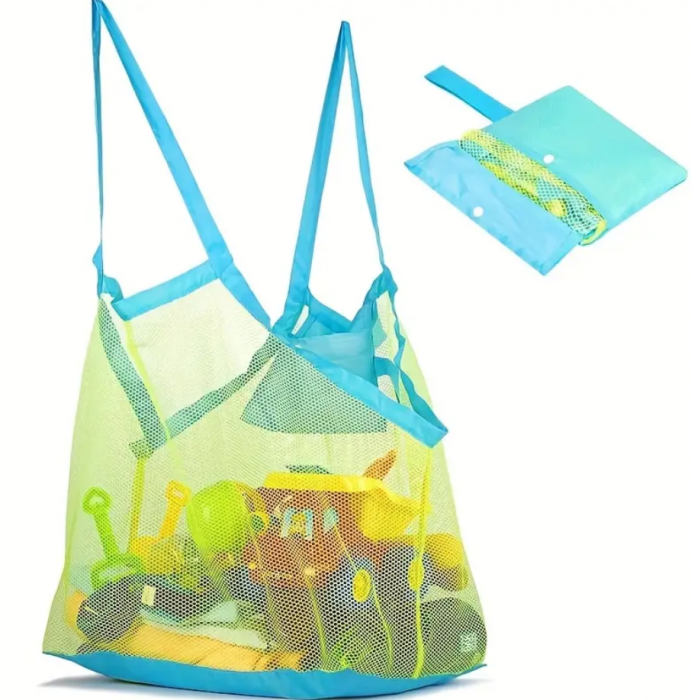 Geanta tip plasa, pentru jucarii de plaja, pliabila, 45x30x45 cm [3]