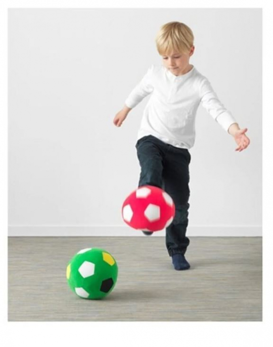 Jucarie de plus, minge de fotbal, verde, 20 cm, 12 luni + [2]