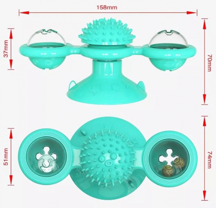 Jucarie interactiva pentru pisici, spinner dublu, silicon [4]