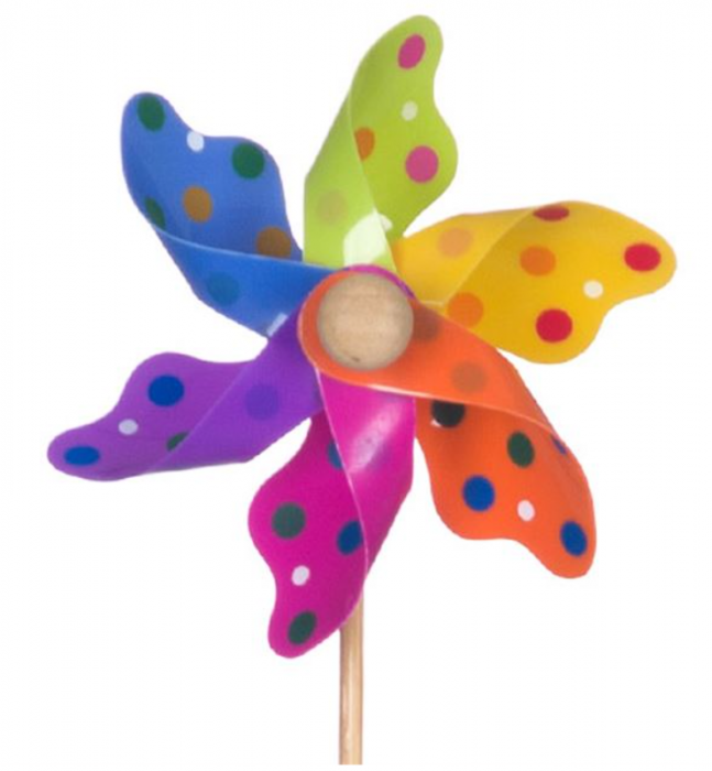 Jucarie morisca de vant, colorata, cu buline, 27 cm [2]