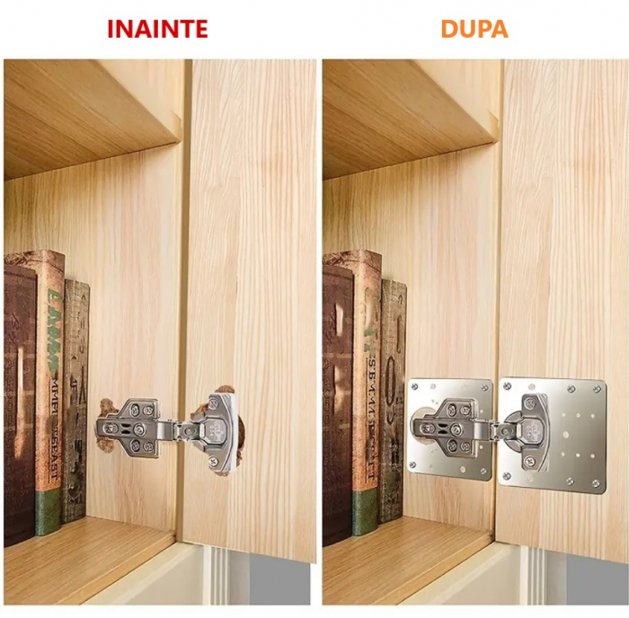 Kit reparatie balamale, 2 placi metalice + 12 holsuruburi [2]