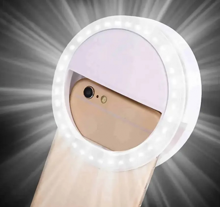 Lampa circulara LED, reincarcabila, pentru selfie-uri, LIVE streaming, incarcare prin USB [2]