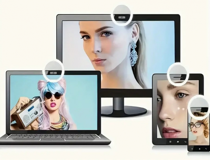 Lampa circulara LED, reincarcabila, pentru selfie-uri, LIVE streaming, incarcare prin USB [5]
