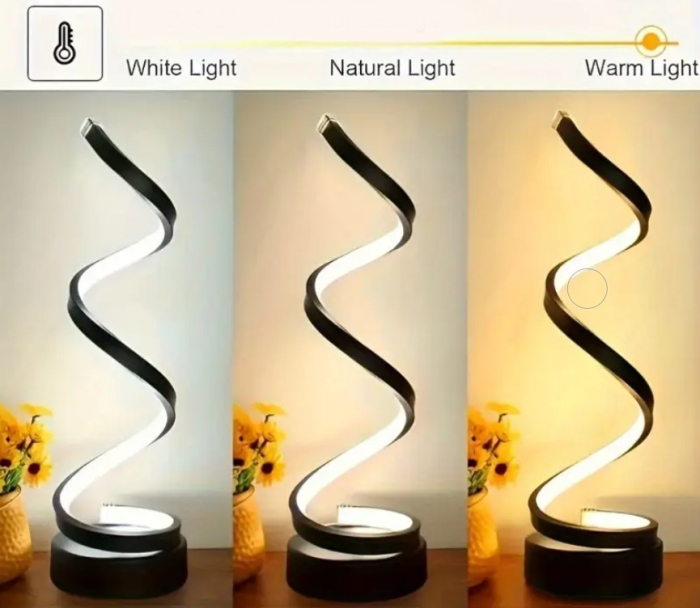 Lampa LED cu USB, model spirala, 3 moduri de iliminare, 12x37 cm [2]