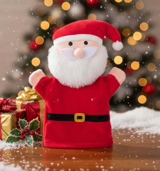 Marioneta de plus catifelata, Mos Craciun, 28 cm [3]