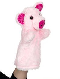 Marioneta din plus, model purcel, roz, 28 cm [2]