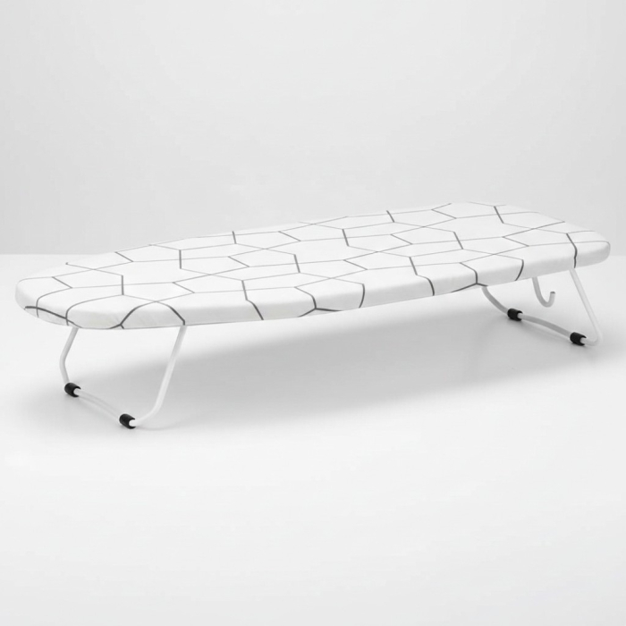 Masa de calcat mini, 73x32x13 cm, cadru metalic, husa din bumbac, catlig pentru depozitare [8]