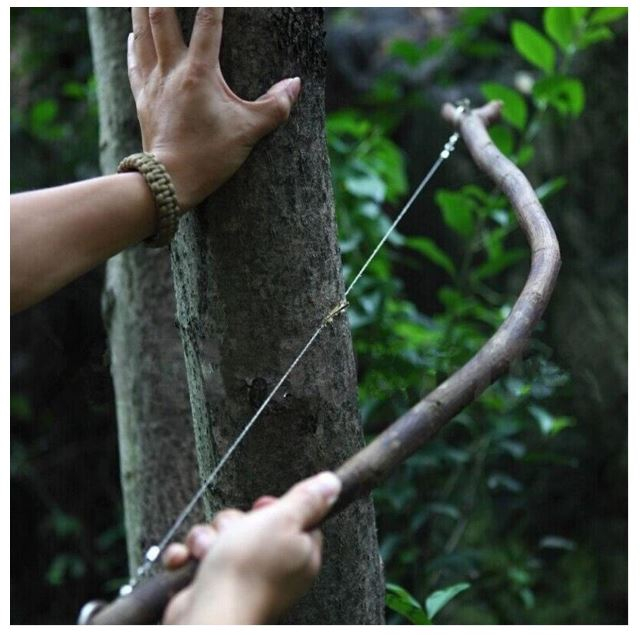 Mini fierastrau manual, pentru camping, gradinarit si vanatoare, fir triplu din otel, lungime lama 60 cm [4]