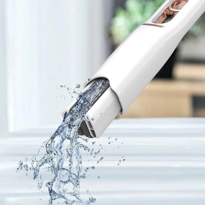 Mop de mana, mini-portabil, cu sistem de stoarcere, dispozitiv de curatat manual, cu burete absorbant, material PVA, multisuprafete si geamuri, 29.5 x 15.5 cm, alb [12]