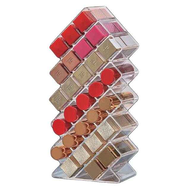 Organizator cosmetice, 28 compartimente, transparent, 11.5x6.5x25.5 cm [3]