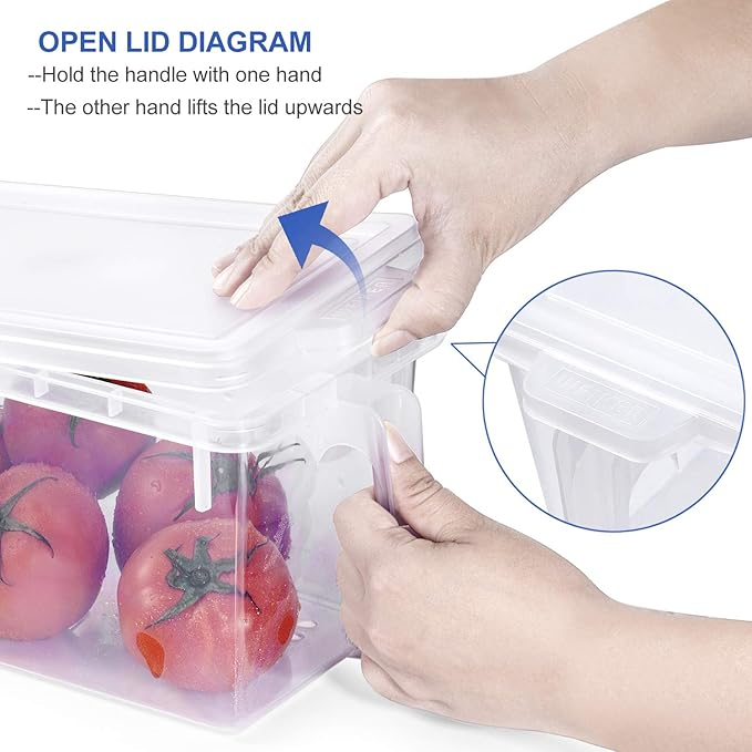 Organizator frigider cu capac si maner, 31.5x15.5x16cm [3]