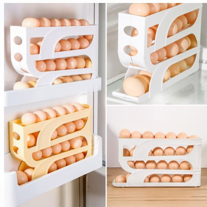 Organizator pentru 28 oua, 4 nivele si sistem de alunecare, 32x7x19.5 cm [2]