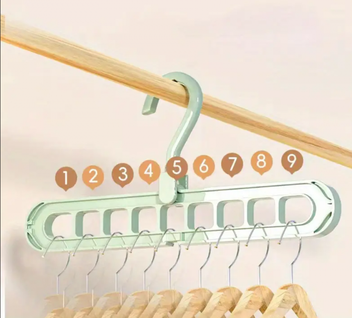 Organizator pentru 9 umerase, 2 pozitii orizontal/vertical, plastic, gri, 32x17 cm [6]
