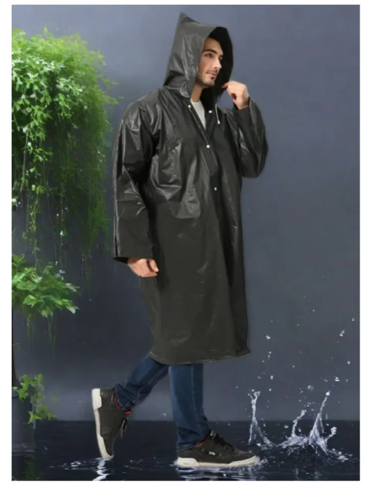 Pelerina impermeabila de ploaie, reutilizabila, cu gluga, pentru adulti [3]