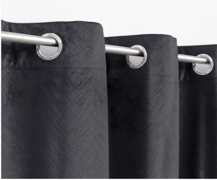 Perdea decorativa velvet cu inele, eleganta, neagra , 140x260 cm [2]