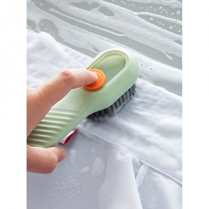 Perie pentru curatare cu recipient pentru detergent, cu peri moi, 17.3 x 4.5 x 6 cm,  Verde [6]