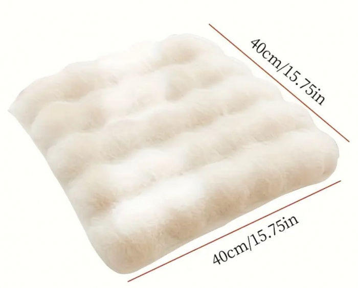 Perna decorativa pentru scaun, moale si confortabila, imitatie blanita, 40 x 40 cm [2]