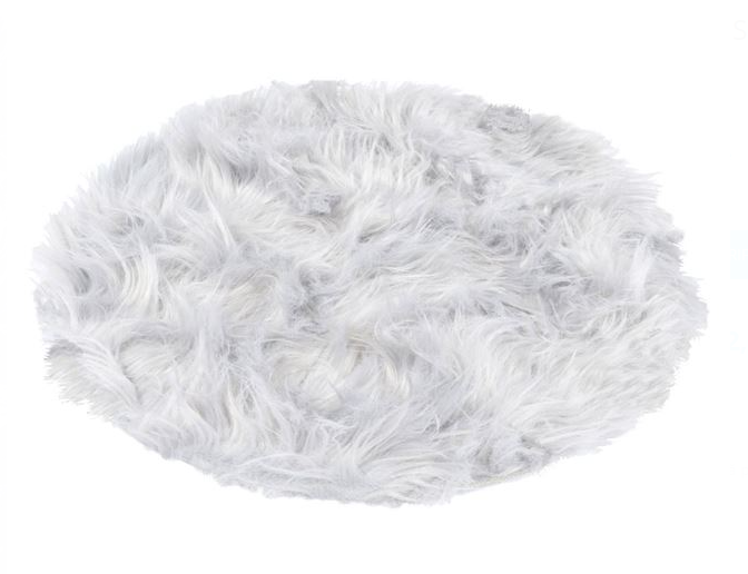 Perna rotunda pentru scaun, blana sintetica, alba, diametrul 34 cm [2]