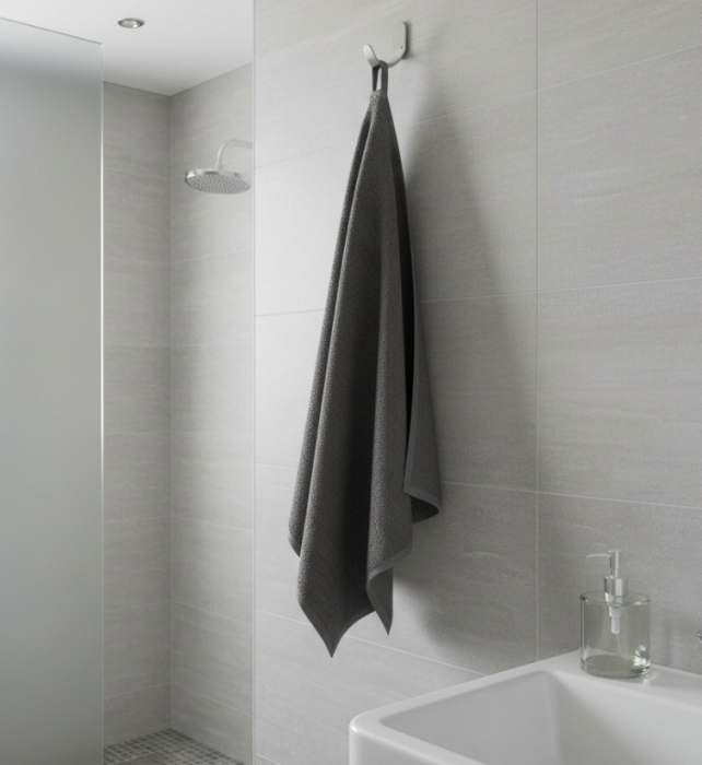 Prosop din bumbac 100%, gri inchis, 50x100 cm, utilizare universala [2]