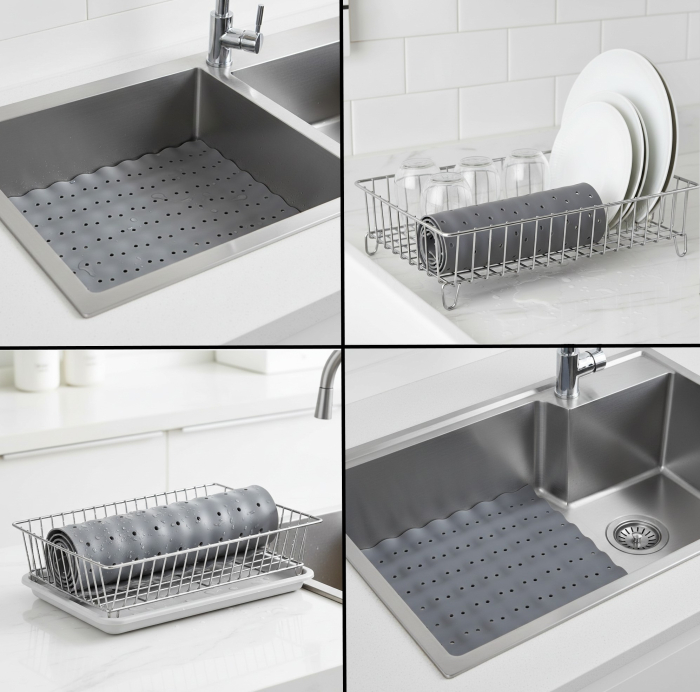 Protectie chiuveta, din silicon cauciucat, 30x27 cm [2]