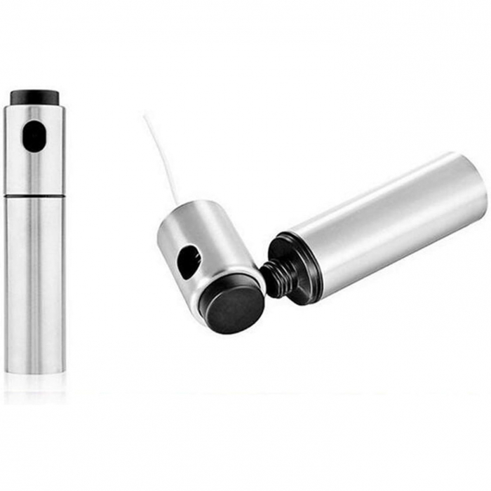 Pulverizator ulei, spray, material otel inoxidabil, manual, 100 ml, 17.7 x 4 cm, argintiu [4]