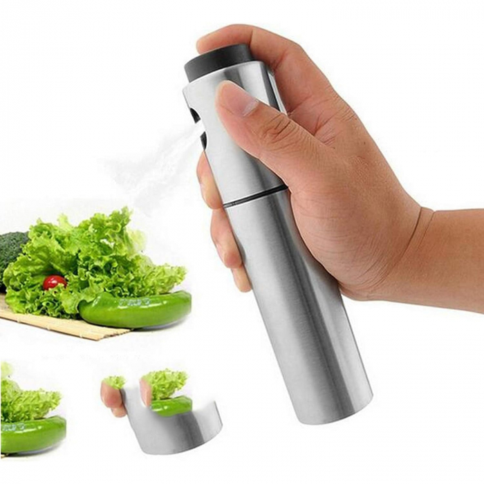 Pulverizator ulei, spray, material otel inoxidabil, manual, 100 ml, 17.7 x 4 cm, argintiu [7]