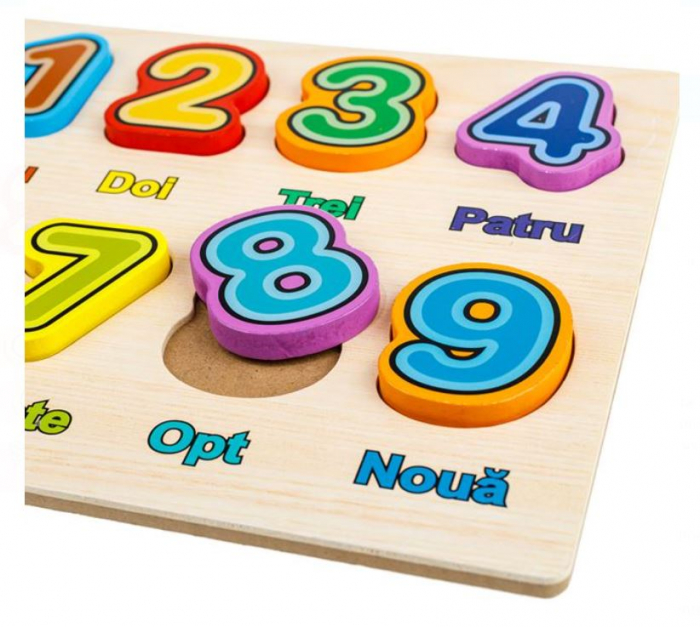 Puzzle din lemn cu 10 cifre, 30 x 22 cm [2]