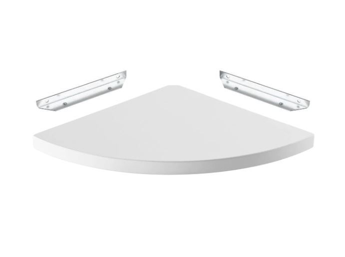 Raft de colt cu suport fixare ascuns, MDF Alb, 25x25 cm [5]