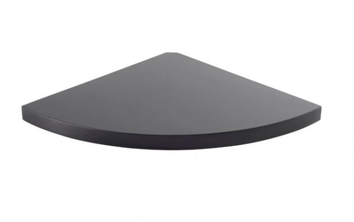 Raft de colt cu suport fixare ascuns, MDF negru, 25x25 cm [5]