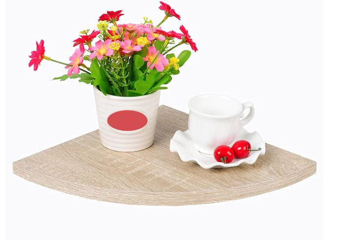Raft de colt cu suport fixare ascuns, MDF Stejar, 25x25 cm [2]