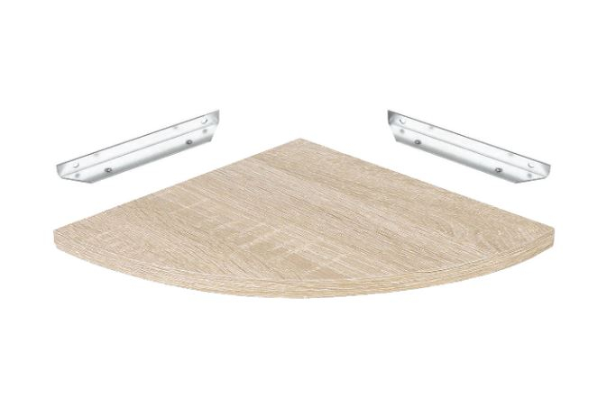 Raft de colt cu suport fixare ascuns, MDF Stejar, 25x25 cm [3]